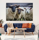 Charming Sheep Portrait Wall Art – Trio of Woolly Companions by MyGreatCanvas | Canvas Wall Art Prints | Photo Prints & Wall Decor