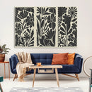 Modern Botanical Wall Art - Floral Black and White Canvas