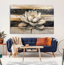 Abstract Lotus Flower Wall Art Canvas Print, Meditation Yoga