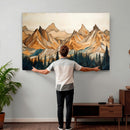 Rustic Wood Mountain Wall Art Print | Triptych Giclee Print