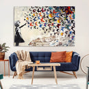Banksy Graffiti Wall Art Canvas Print: Girl Releasing