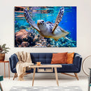 Underwater Sea Turtle Wall Art Canvas Print – Vibrant Ocean
