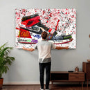 Jordan Shoes Graffiti Wall Art Canvas Print- Jordan Graffiti