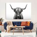 Highland Wall Art Canvas Print – Minimalist Black and White by MyGreatCanvas | Canvas Wall Art Prints | Photo Prints & Wall Decor
