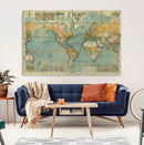 Push Pin World Map Canvas Print – Travel Tracker Wall Art