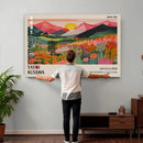 Yayoi Kusama Landscape Canvas Print, Vibrant Floral Mountain Art Print, Framed Botanical Wall Art - by MyGreatCanvas | Canvas Wall Art Prints | Photo Prints & Wall Decor