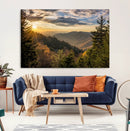 Sunrise Over the Smoky Mountains Canvas Wall Art –