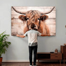 Vintage Scottish Highland Cow Cattle Art Print Farmhouse