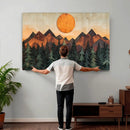 Sunset Mountain Landscape Canvas Wall Art Print - Nature