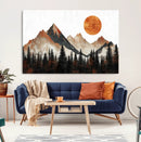 Modern Abstract Mountain Canvas Wall Art Print, Abstract