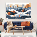 Abstract Winter Landscape Canvas Wall Art Print -  Large