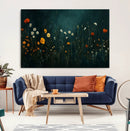 Framed Wildflower Field Wall Art, Framed Vintage Botanical