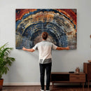 Abstract Tree Ring Wall Art Canvas Print – Colorful Framed