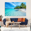 Tropical Beach Wall Art Canvas Print - Serene Ocean