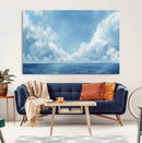 Abstract Ocean Print Artwork- Serene Blue Ocean Canvas Wall