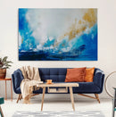 Blue Abstract Print - Dynamic Ocean-Inspired Canvas Wall Art