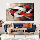Abstract Wall Art - Modern Red and White Canvas Wall Art