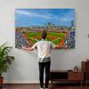 Wrigley Field Chicago Cubs Panoramic Canvas Print –
