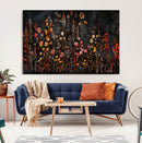 Dark Floral Canvas Wall Art - Moody Botanical Flower Print -