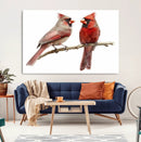 Cardinal Canvas Wall Art - Male and Female Cardinal Print -