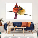 Cardinal Bird Canvas Wall Art - Male and Female Cardinal