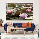 Lotus Flower Wall Art Canvas Print, Water Lily Large Wall