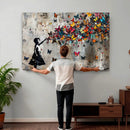 Butterfly Girl Wall Art – Vibrant Street Style Canvas Print,
