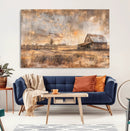 Rustic Farmhouse Wall Art Canvas Print | Barn and Field