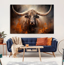 Highland Bull Canvas Abstract Canvas Wall Art Print –