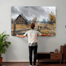Rustic Autumn Farmhouse Wall Art Canvas Print – Serene