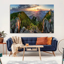 Mountain Sunset Panoramic Wall Art Canvas Print – Framed