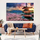 Mount Fuji Cherry Blossom Wall Art Canvas Print – Framed