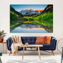 Sunrise Maroon Bells Lake Wall Art Canvas Print – Framed Elk