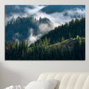 Misty Forest Wall Art Canvas Print – Pine Hills Foggy
