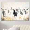 Texas Longhorn Wall Art Canvas Print – Rustic Western Bull