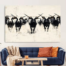 Texas Longhorn Wall Art – Framed Black White Cattle Canvas by MyGreatCanvas | Canvas Wall Art Prints | Photo Prints & Wall Decor