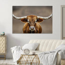 Texas Longhorn Wall Art Canvas Print – Brown Bull Rustic by MyGreatCanvas | Canvas Wall Art Prints | Photo Prints & Wall Decor
