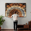 Tree Rings Wall Art Canvas Print – Rustic Wood Texture