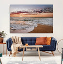 Ocean Sunset Wall Art Canvas Print – Framed Sandy Shore