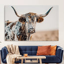 Texas Longhorn Wall Art – Framed Speckled Cow Canvas by MyGreatCanvas | Canvas Wall Art Prints | Photo Prints & Wall Decor