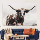 Texas Longhorn Wall Art Canvas Print – Framed Spotted Bull by MyGreatCanvas | Canvas Wall Art Prints | Photo Prints & Wall Decor