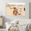 Texas Longhorn Wall Art Canvas Print – Framed Speckled Cow