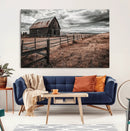 Rustic Barn Wall Art Canvas Print – Framed Moody Field Scene by MyGreatCanvas | Canvas Wall Art Prints | Photo Prints & Wall Decor