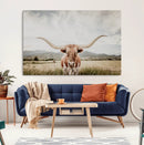 Texas Longhorn Wall Art Canvas Print – Framed Western Cow