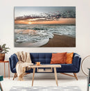 Ocean Sunset Wall Art Canvas Print – Framed Beach Waves