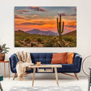 Saguaro Cactus Wall Art Canvas Print – Framed Arizona Sunset