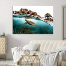Sea Turtle Wall Art Canvas Print – Framed Ocean Life