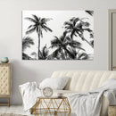 Palm Wall Art Canvas Print – Framed Monochrome Tropical