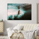 Vibrant Aquatic Motion Wall Art Canvas Print – Framed