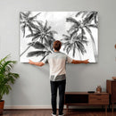 Black and White Palm Wall Art Canvas Print – Framed